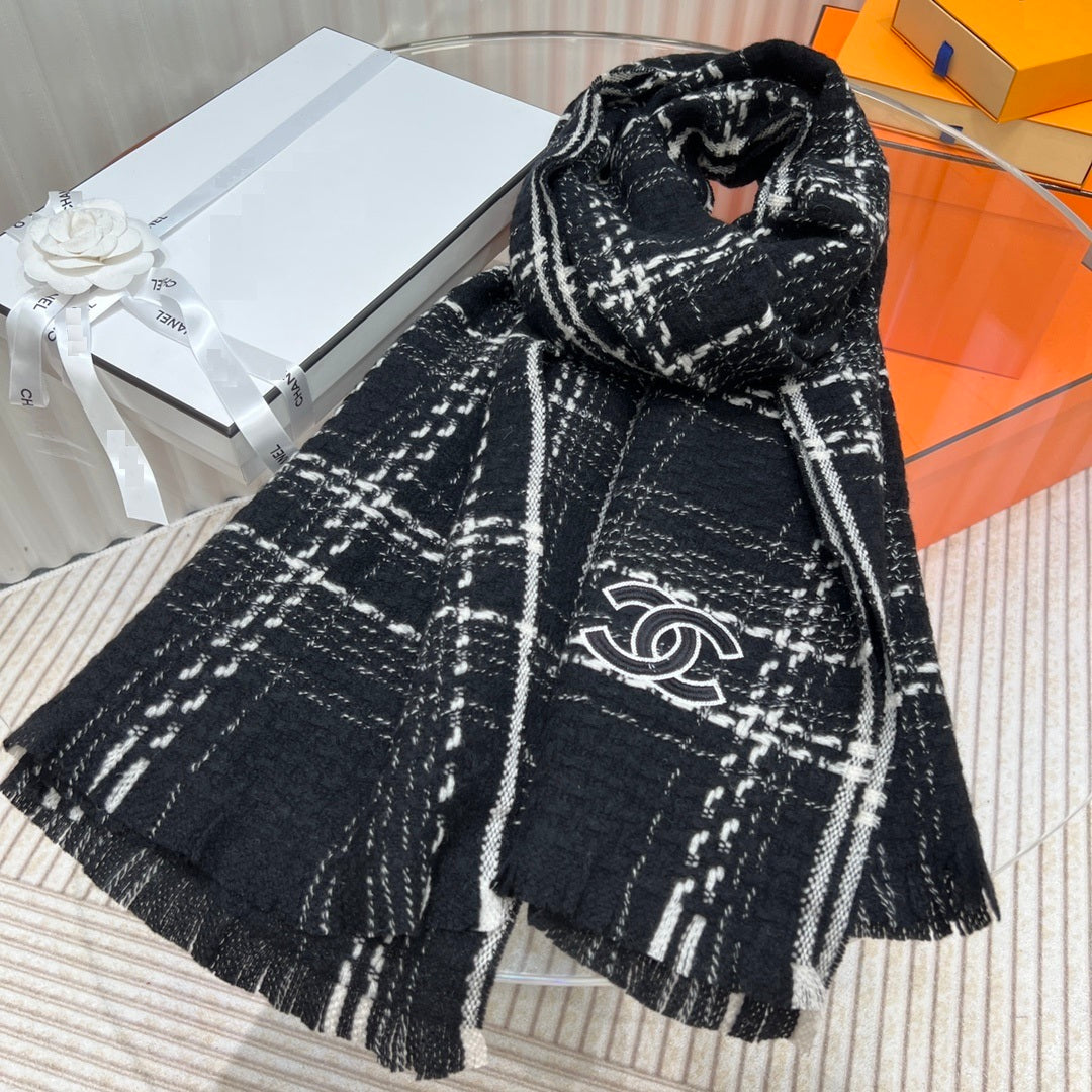 Luxury Plaid Cashmere Scarf Shawl