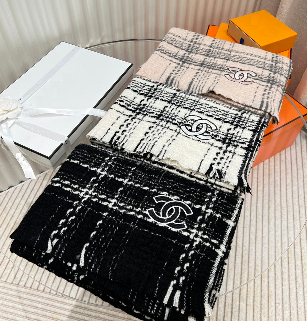 Luxury Plaid Cashmere Scarf Shawl