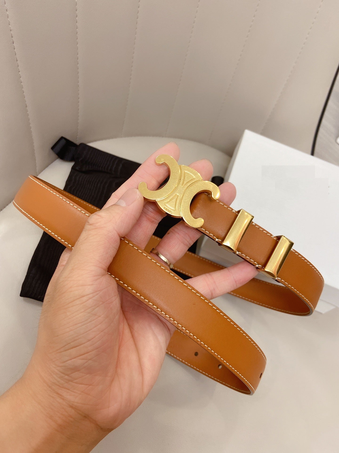 Triomphe Calfskin Signature Belt