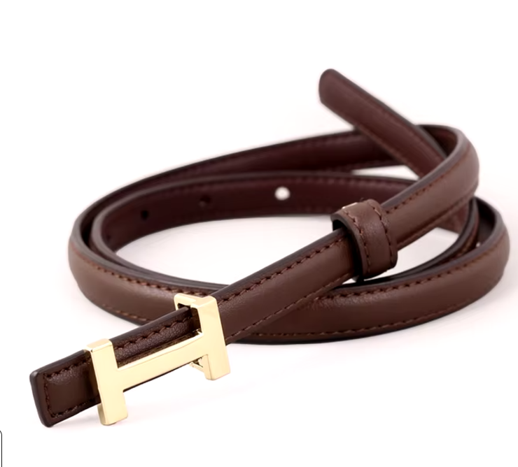 Leather Belt with Iconic "H" Buckle