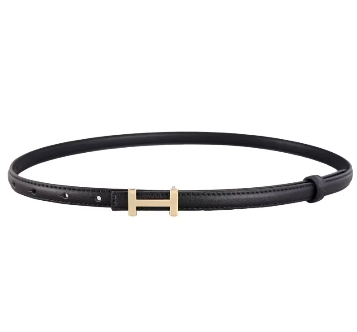 Leather Belt with Iconic "H" Buckle