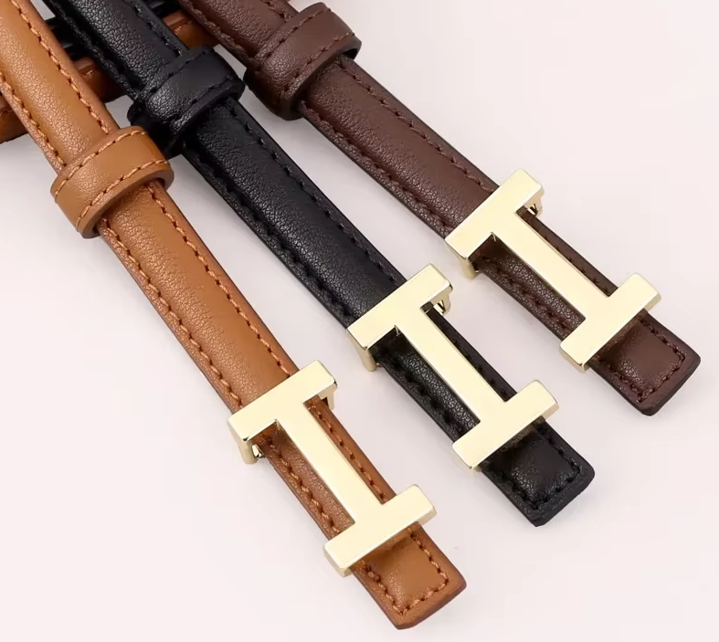 Leather Belt with Iconic "H" Buckle